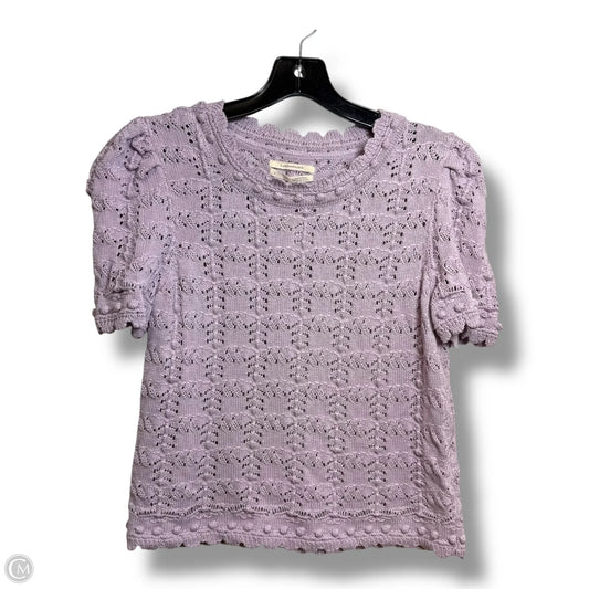 Top Short Sleeve By Anthropologie In Purple, Size: M