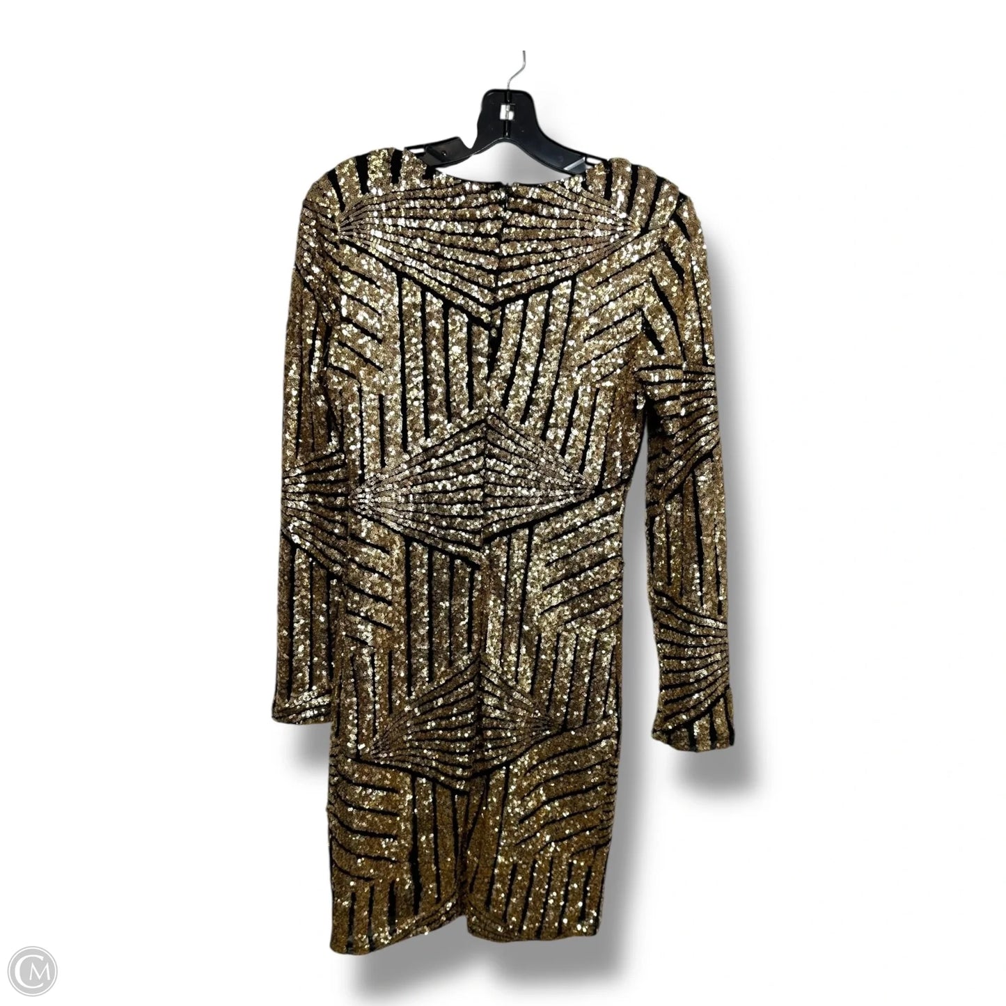 Dress Party Short By GIANNI BINI In sparkling Black & Gold, Size: S