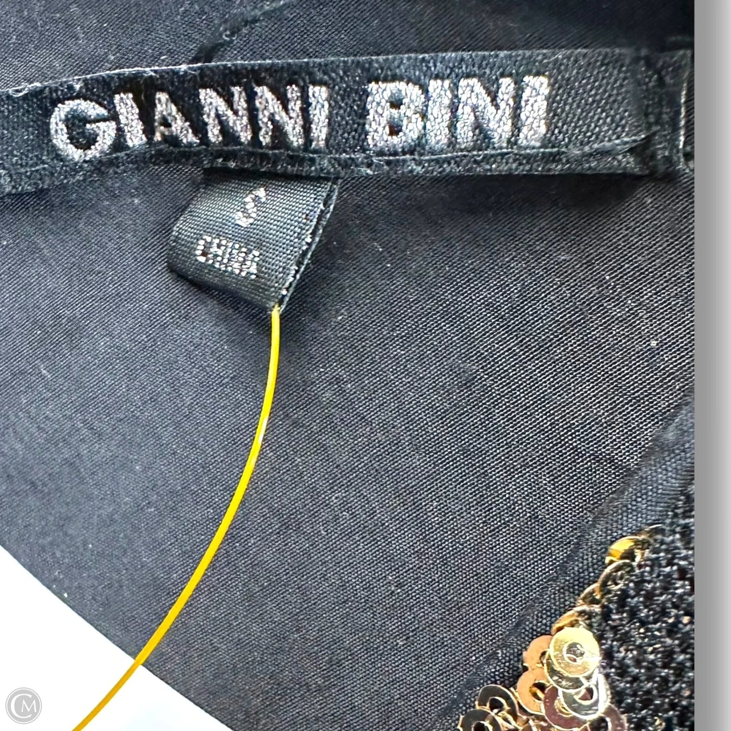 Dress Party Short By GIANNI BINI In sparkling Black & Gold, Size: S