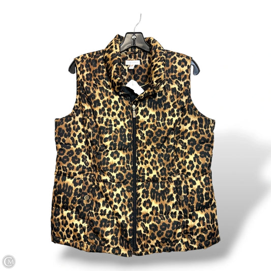 Vest Puffer & Quilted By Charter Club In Animal Print, Size: L