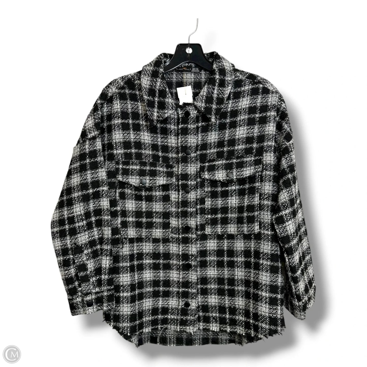 Jacket Shirt By Black Tape In Black & White, Size: M