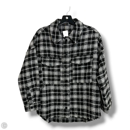 Jacket Shirt By Black Tape In Black & White, Size: M