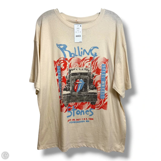 Rolling Stones Top Short Sleeve Basic By Clothes Mentor In Ivory, Size: L