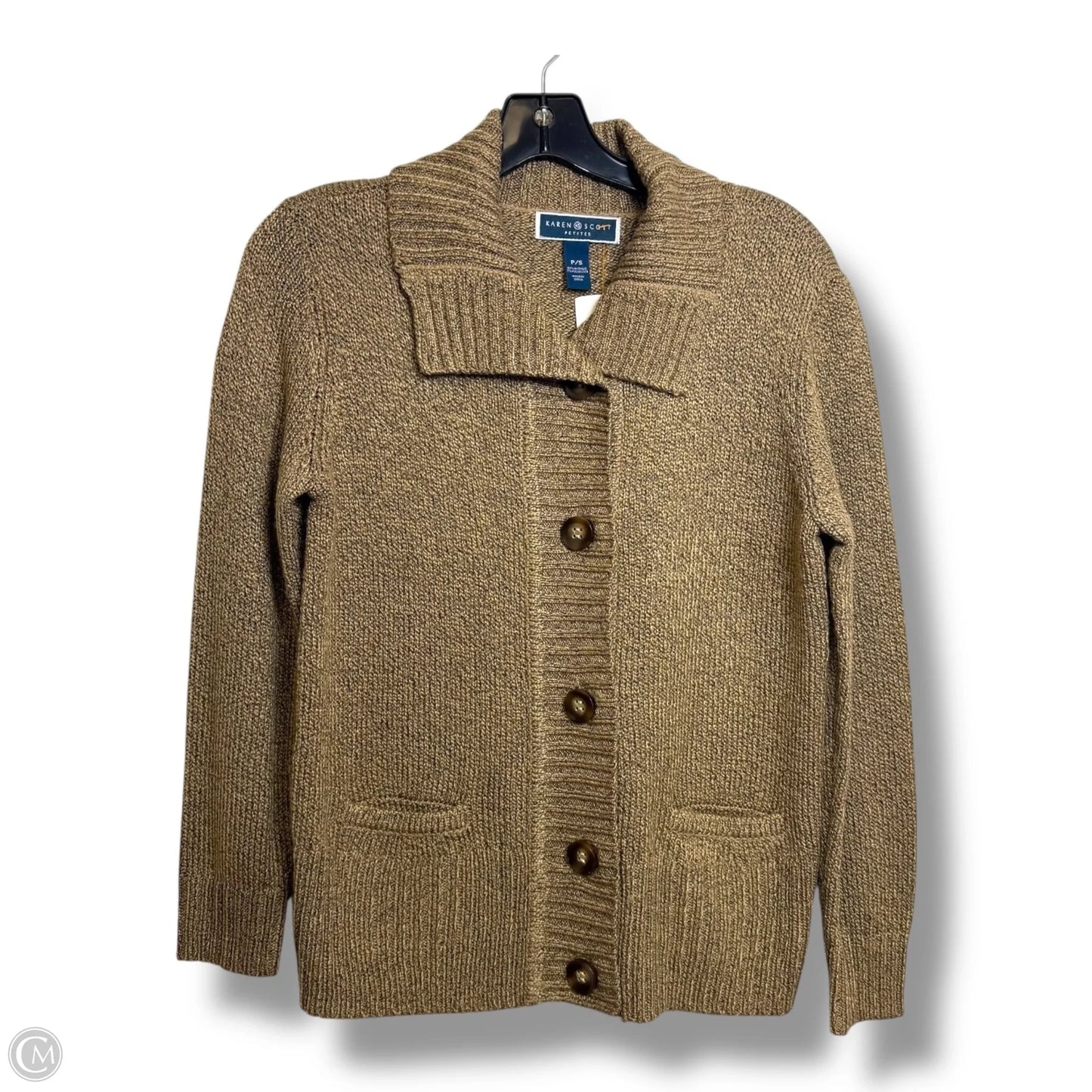 Sweater Cardigan By Karen Scott In Brown, Size: Sp