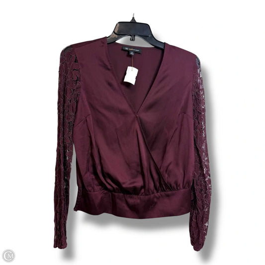 Top Long Sleeve By Inc In Maroon, Size: Xs