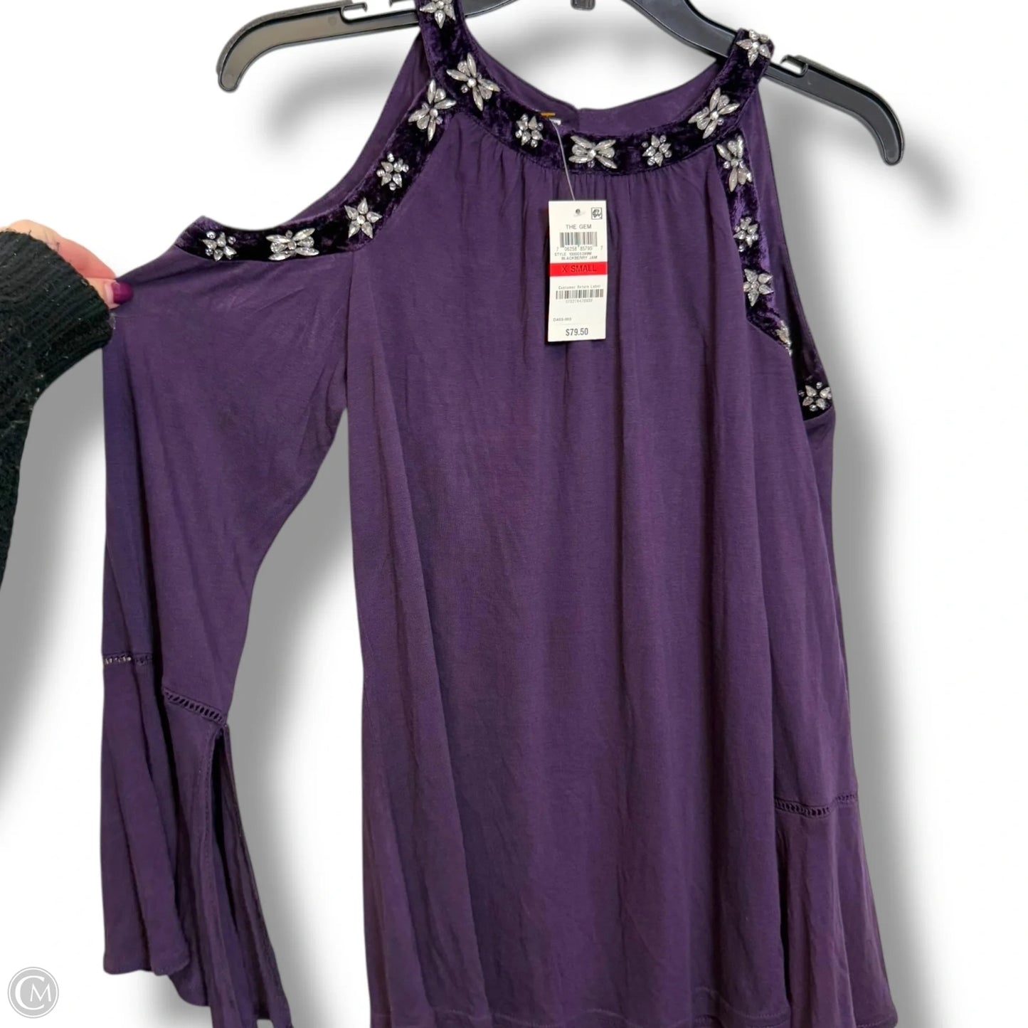 Top Long Sleeve By Inc In Purple, Size: Xs