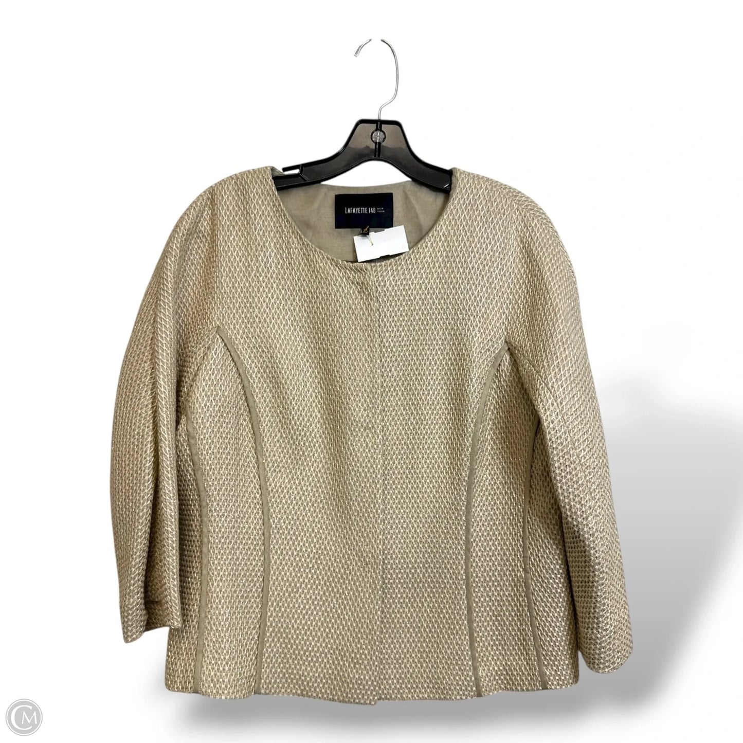 Blazer Designer By Lafayette 148 In Tan, Size: 12