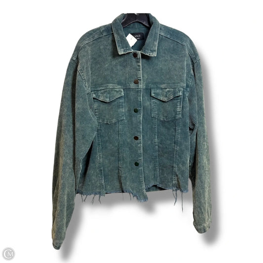 Jacket Shirt By Vici In Teal, Size: L
