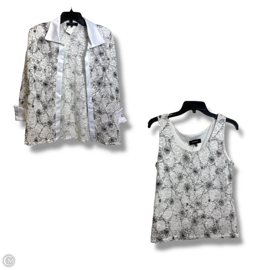 Top 2pc Long Sleeve By R And M Richards In White, Size: 12