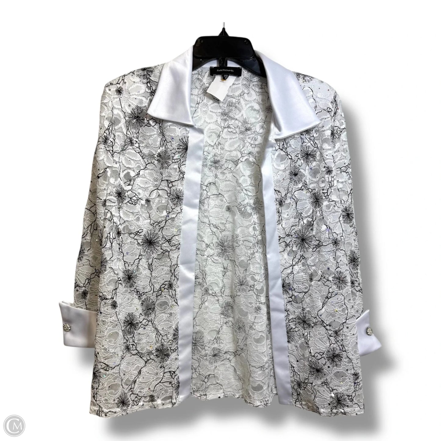 Top 2pc Long Sleeve By R And M Richards In White, Size: 12