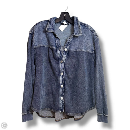 Top Long Sleeve By Jane And Delancey In Blue Denim, Size: L