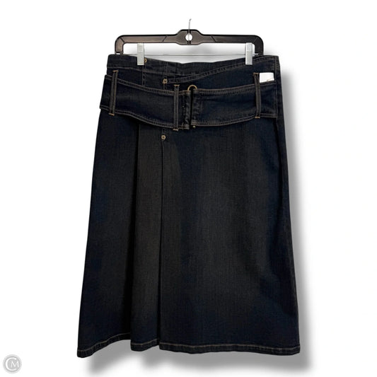 Skirt Midi By Bebe In Blue Denim, Size: L