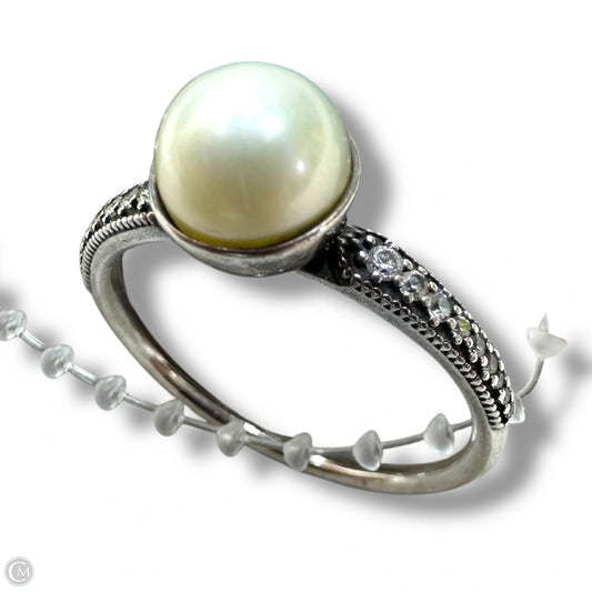 Sterling silver pearl Ring Band By Pandora