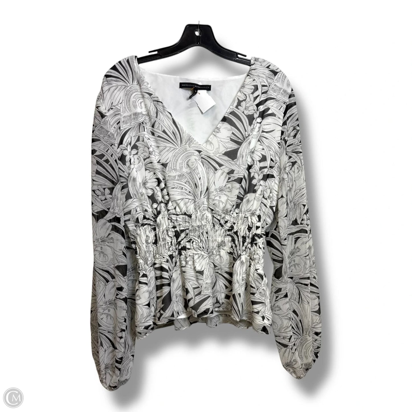 Top Long Sleeve By White House Black Market In Black & White, Size: M