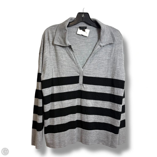 Wool Sweater By Talbots In Black & Grey, Size: L