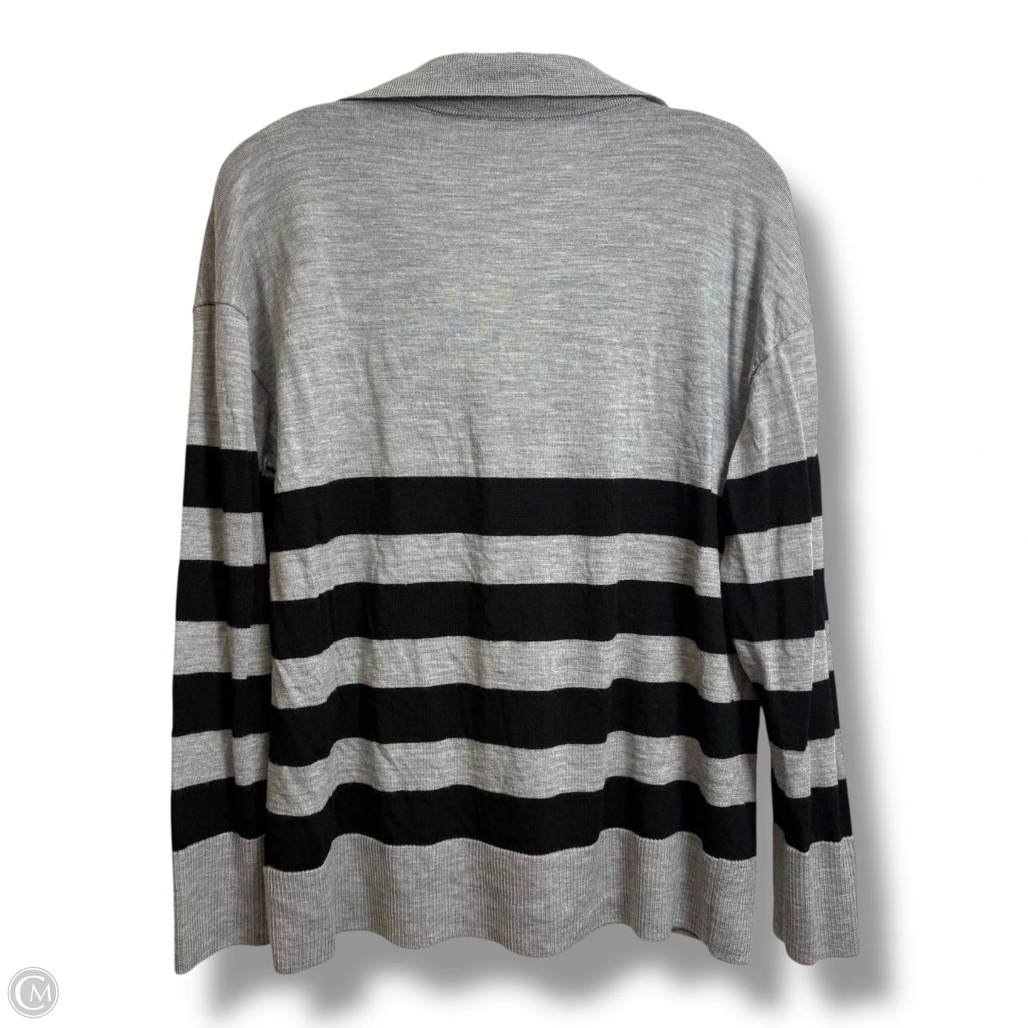 Wool Sweater By Talbots In Black & Grey, Size: L