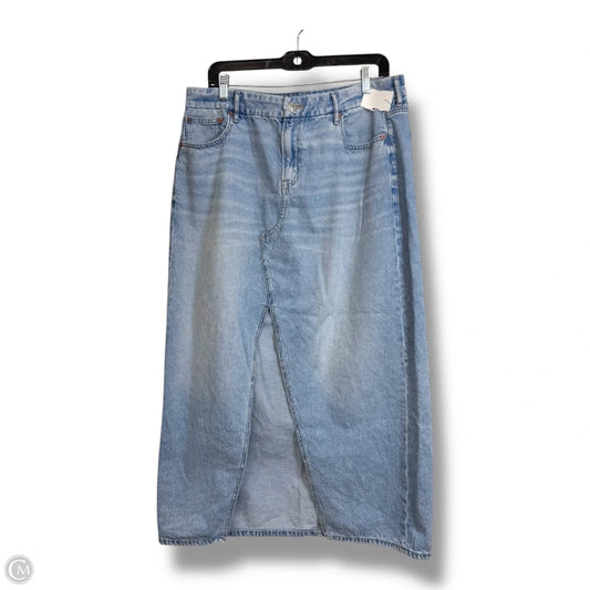 Skirt Midi By American Eagle In Blue Denim, Size: 14