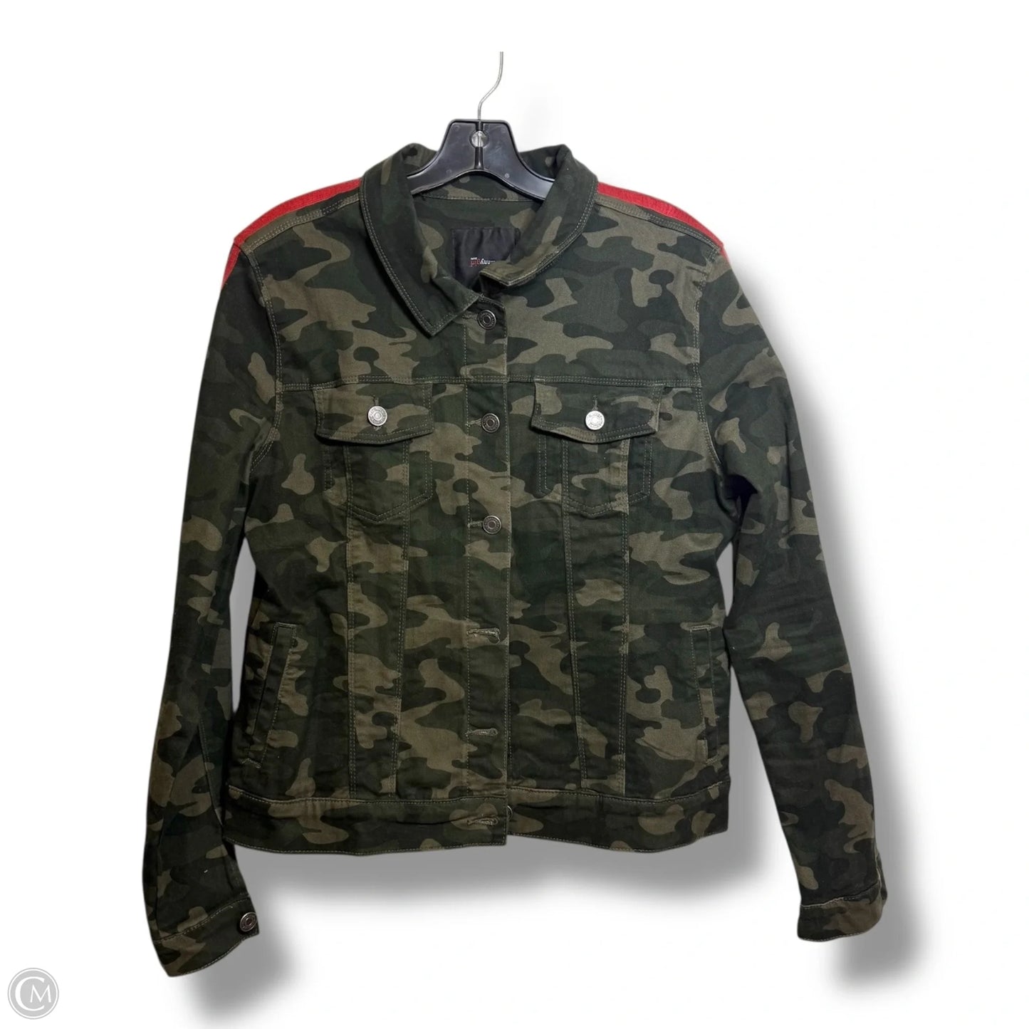 Jacket Denim By SKINNYGIRL In Camouflage Print, Size: L