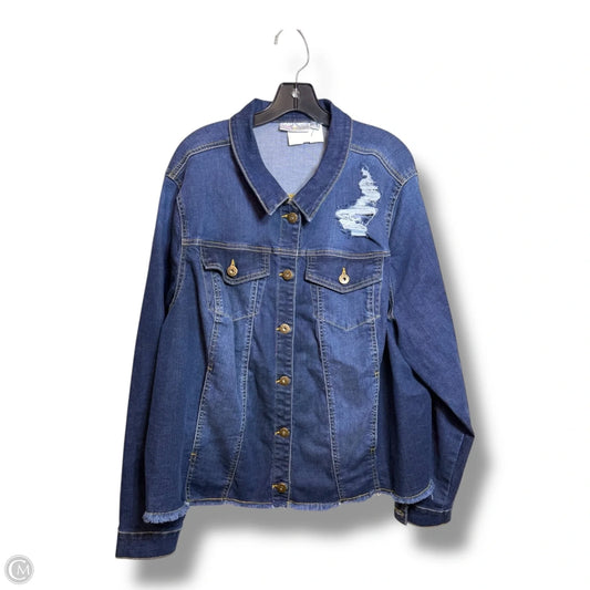 Jacket Denim By Belle By Kim Gravel In Blue Denim, Size: 2x