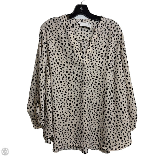 Top Long Sleeve By Lush In Animal Print, Size: 2x