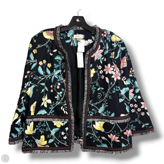 Blazer By Loft In Floral Print, Size: 16