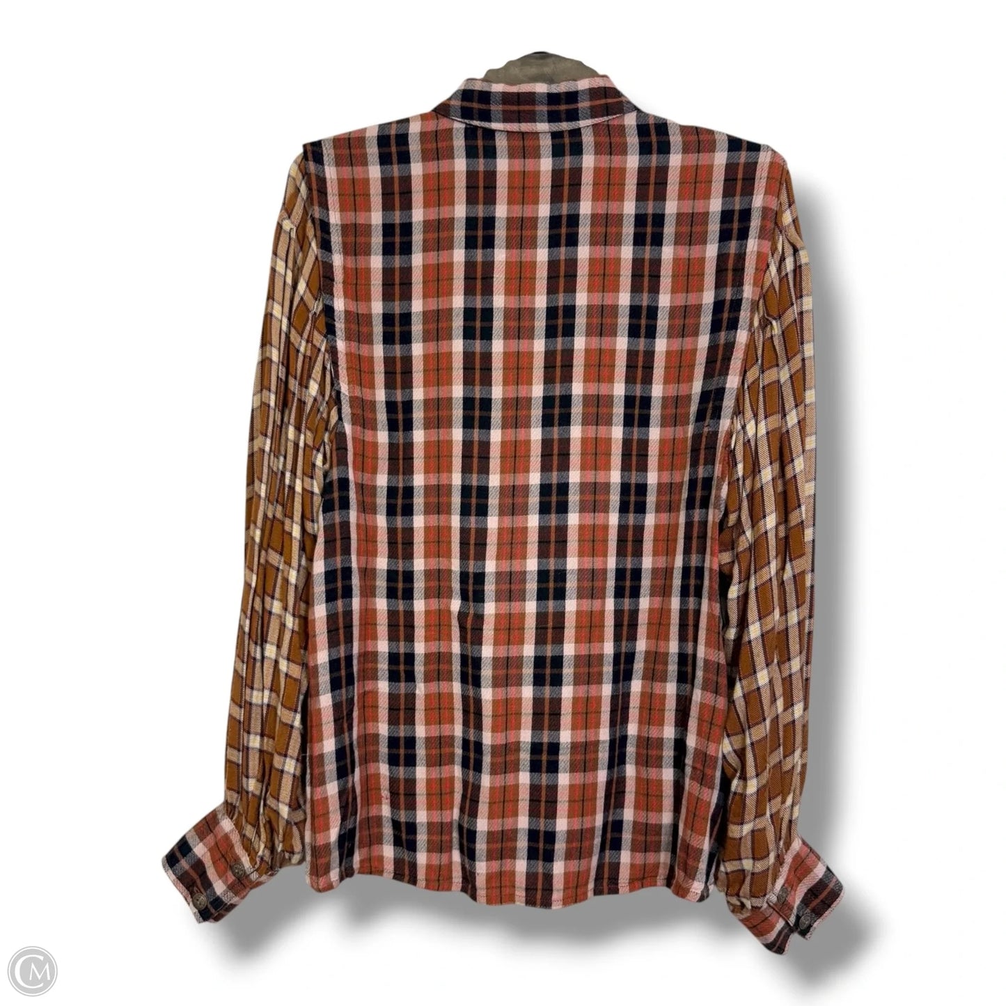 Top Long Sleeve By Free People In Plaid Pattern, Size: S
