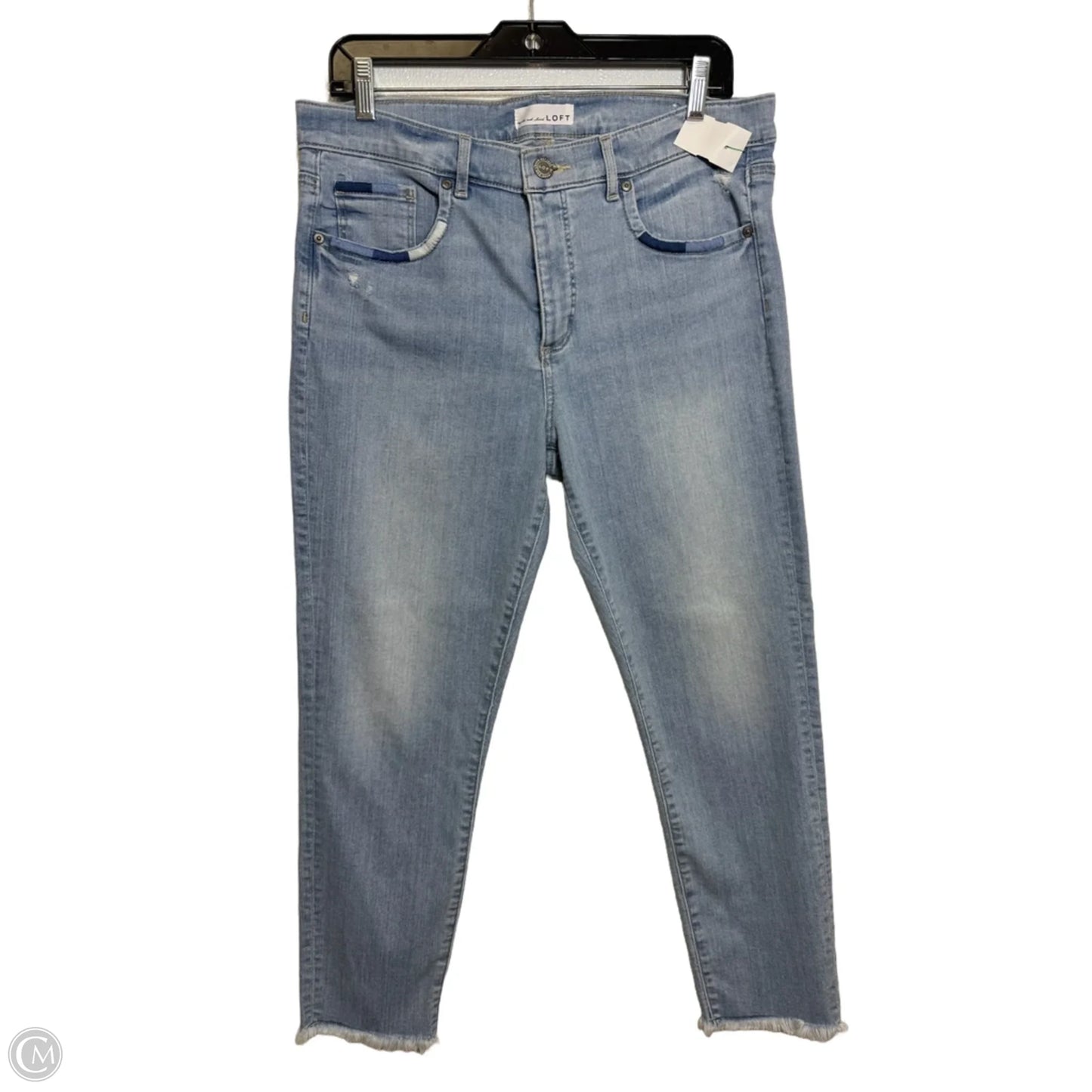 Jeans Cropped By Loft In Blue Denim, Size: 12