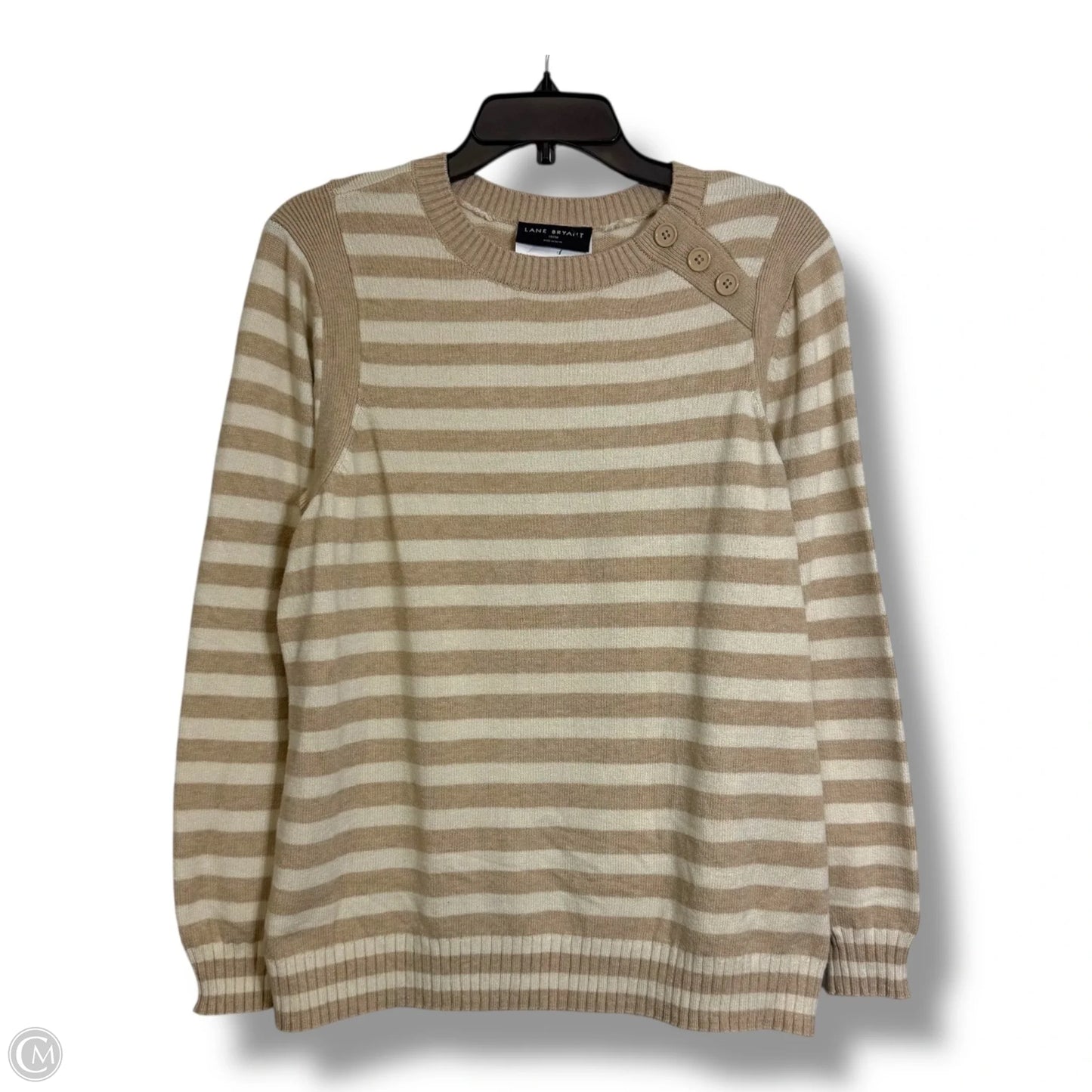 Sweater By Lane Bryant In Tan & White, Size: 1x