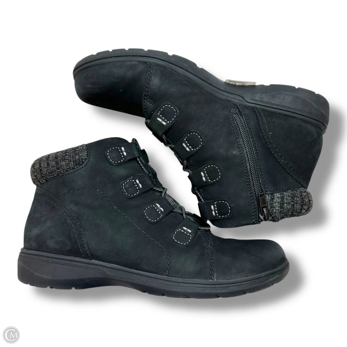 Boots Ankle Flats By Clarks In Black, Size: 9