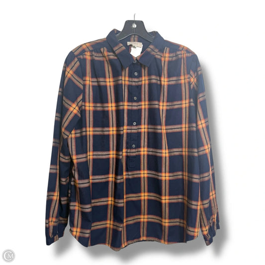 Top Long Sleeve By Loft In Navy, Size: L