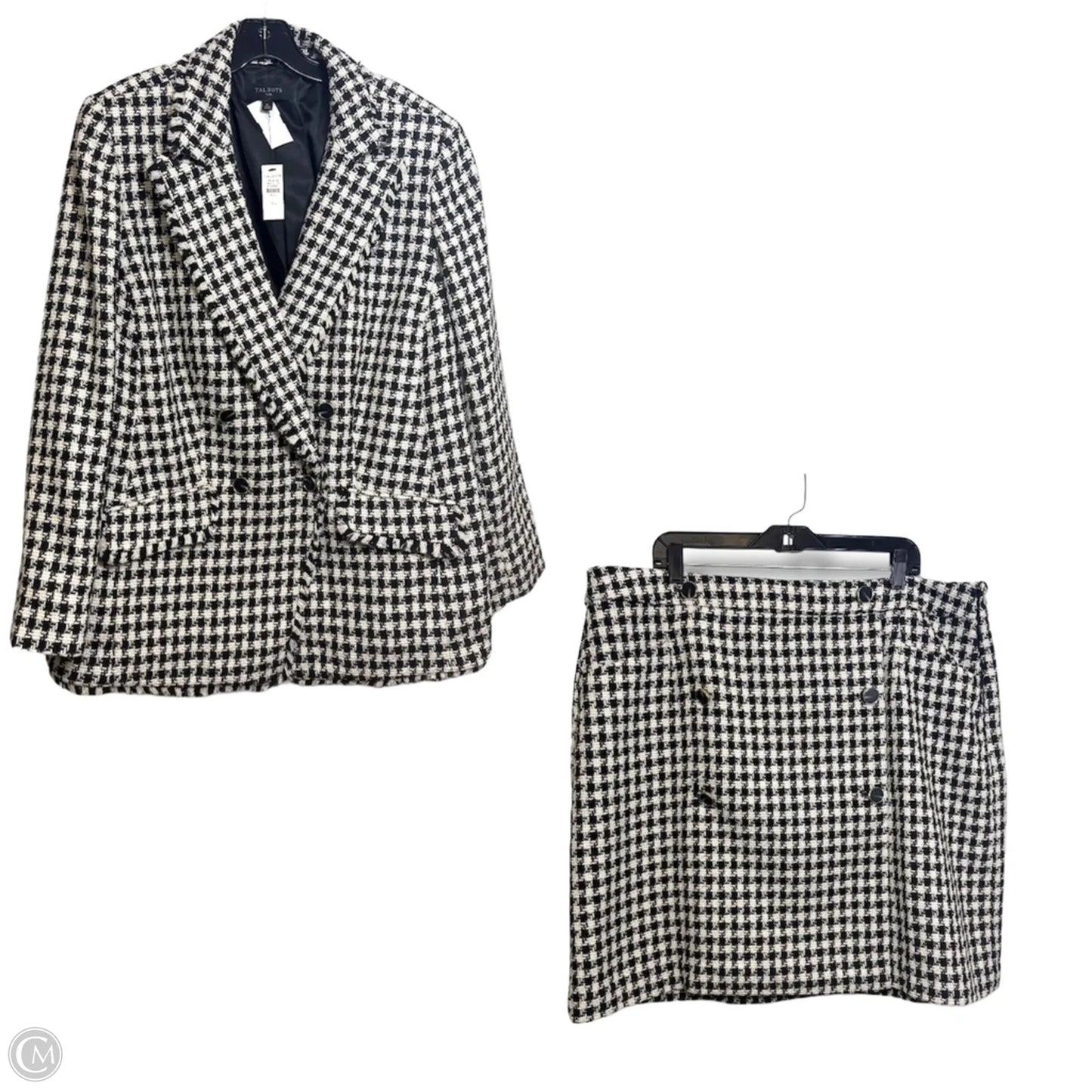 Skirt Set 2pc By Talbots In Black & White, Size: 1x