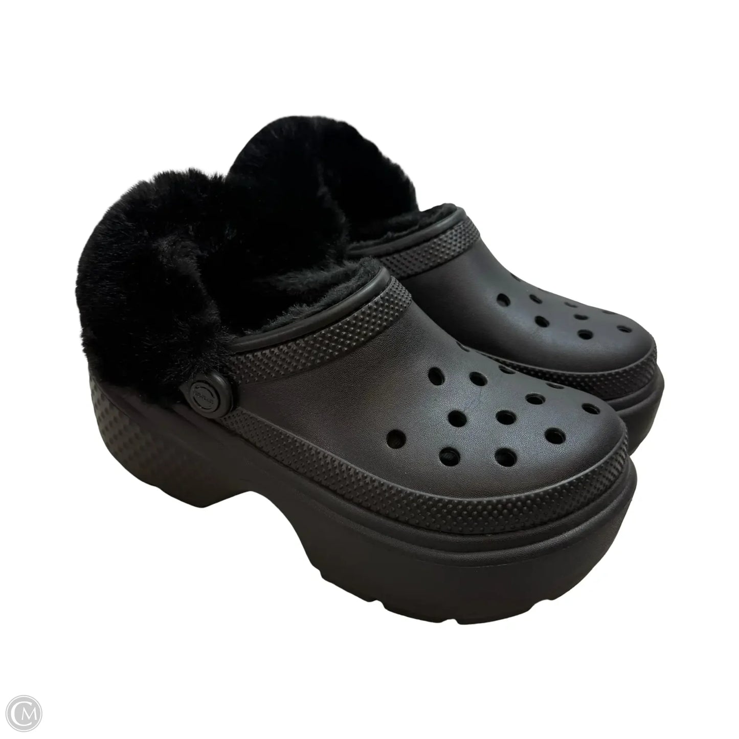 Shoes Flats By Crocs In Black, Size: 8