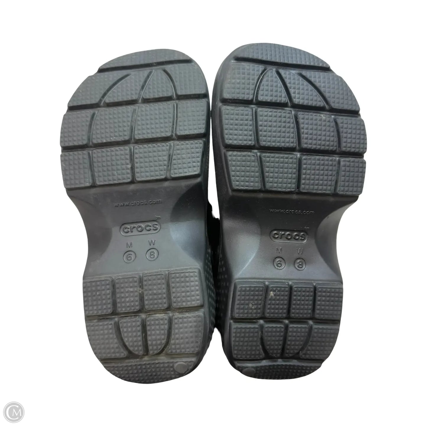 Shoes Flats By Crocs In Black, Size: 8