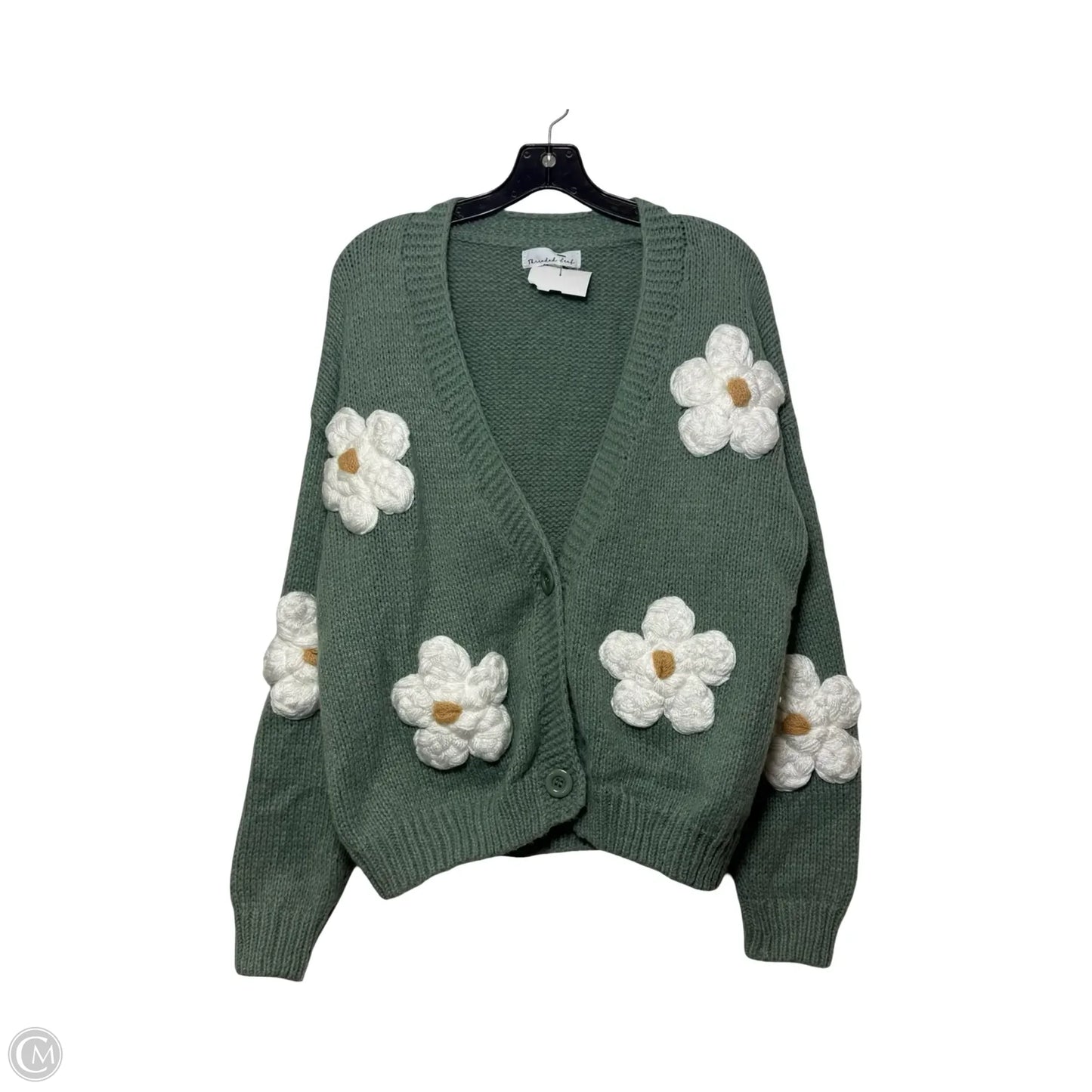 Cardigan By Clothes Mentor In Green, Size: L