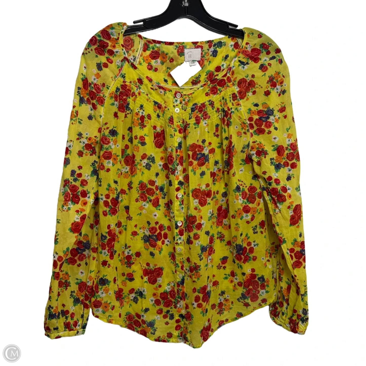 Top Long Sleeve By Maeve In Yellow, Size: M