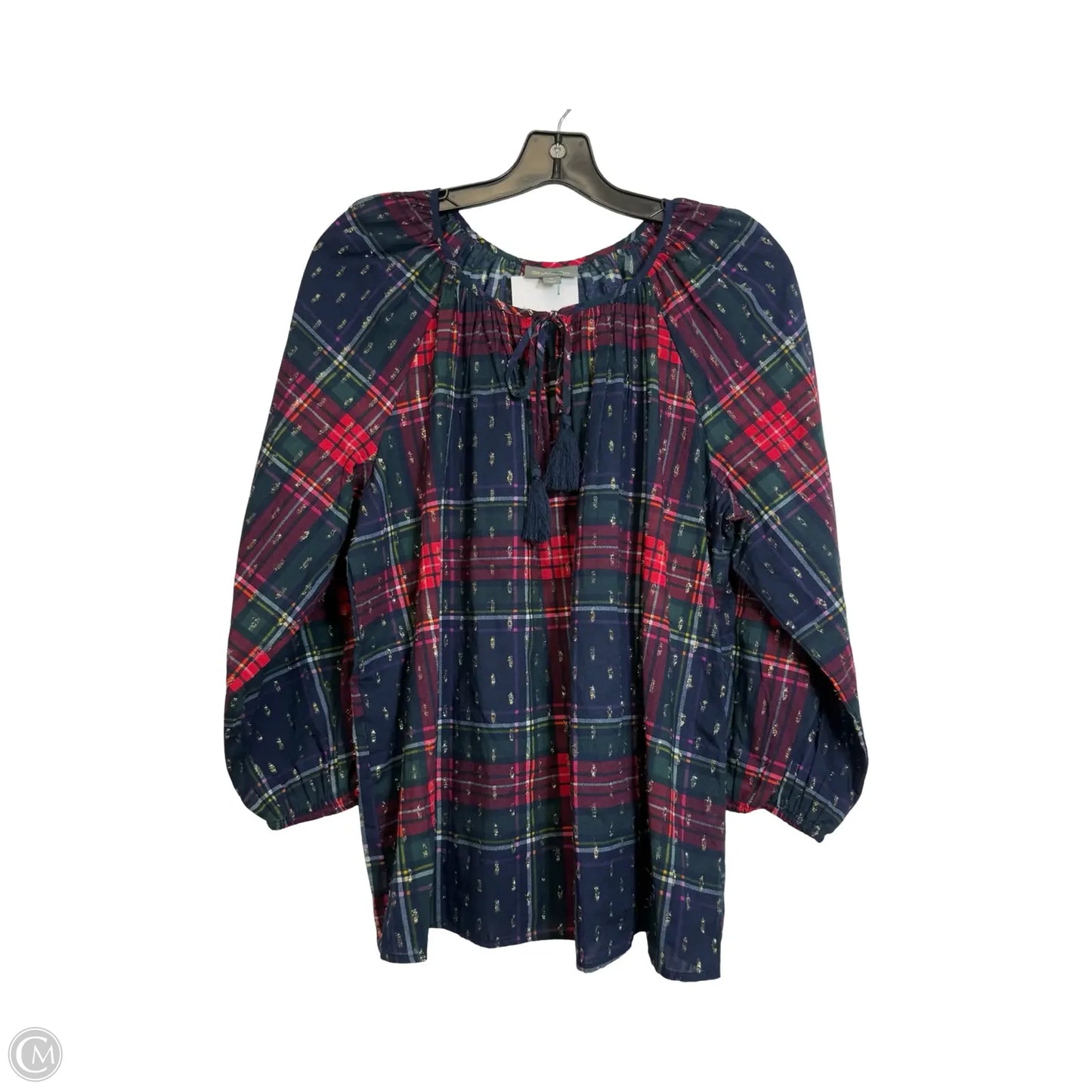 Top Long Sleeve By Style And Company In Plaid Pattern, Size: 1x