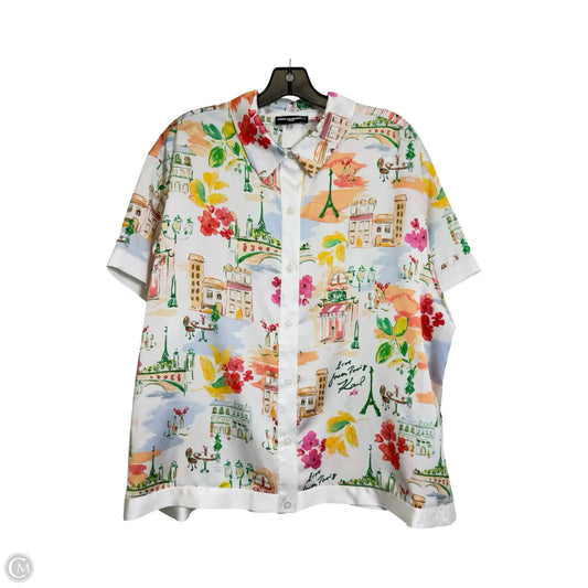 Top Short Sleeve Designer By Karl Lagerfeld In Multi-colored, Size: 1x