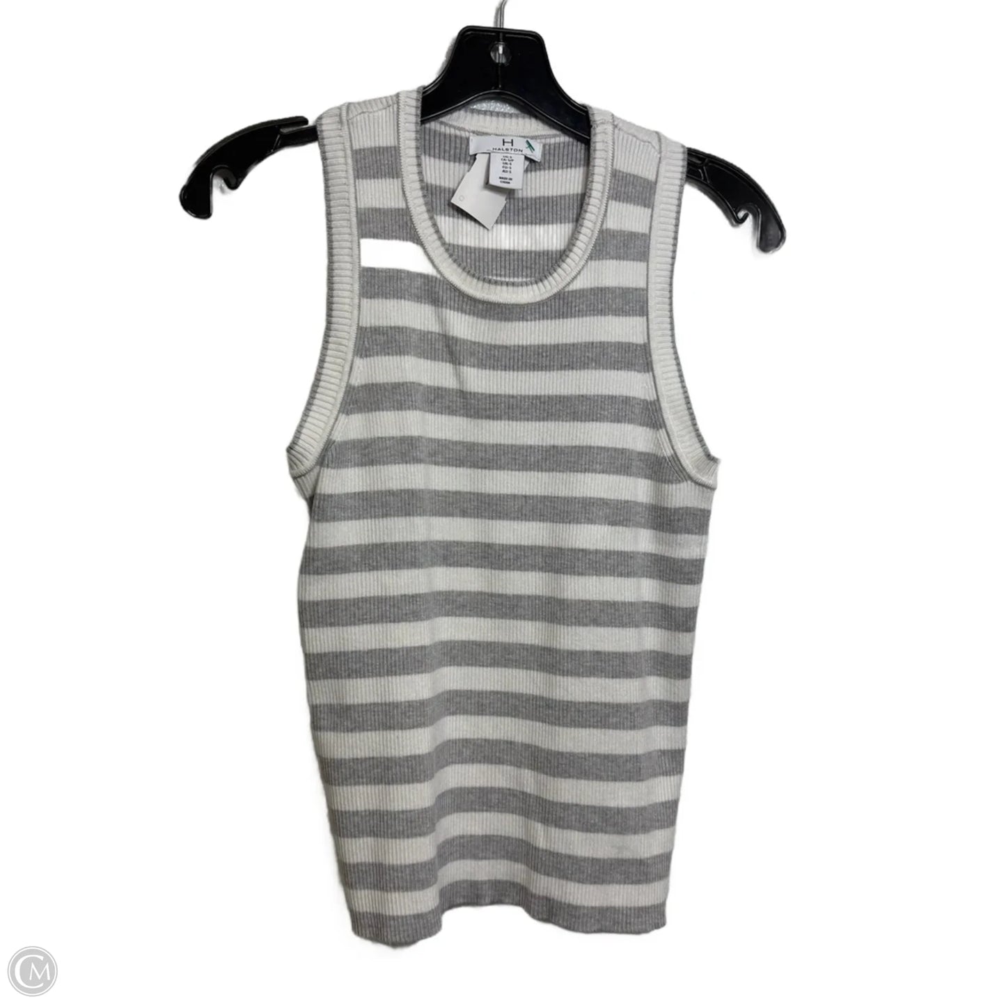 Top Sleeveless Designer By Halston In Striped Pattern, Size: S