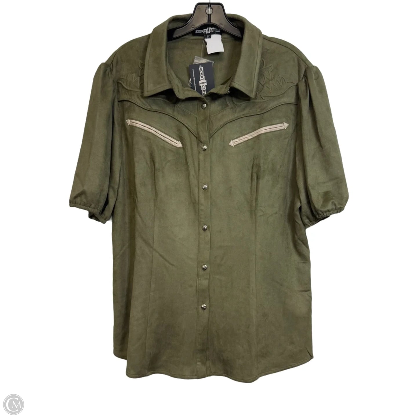Top Short Sleeve By Clothes Mentor In Green, Size: 2x