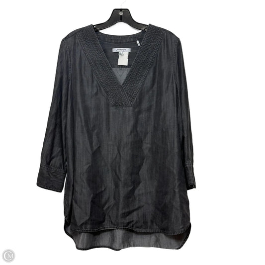 Top Long Sleeve By Foxcroft In Grey, Size: Xl