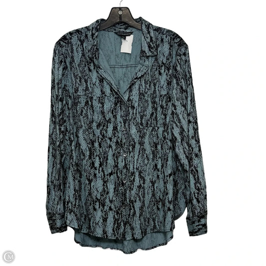 Top Long Sleeve By Rock And Republic In Black & Grey, Size: M