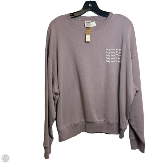 Sweatshirt Crewneck By Pink In Purple, Size: S