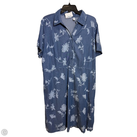 Dress Casual Short By D&co. In Blue Denim, Size: L