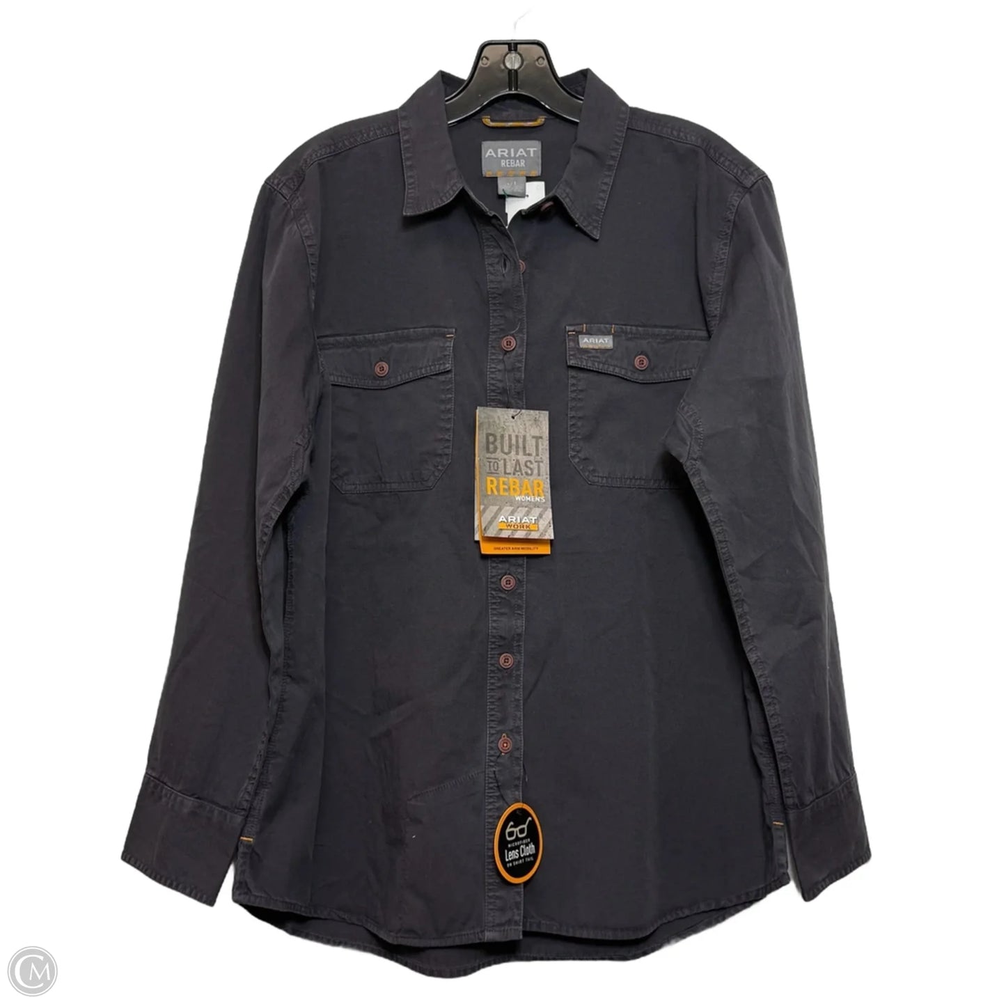 Top Long Sleeve By Ariat In Grey, Size: L