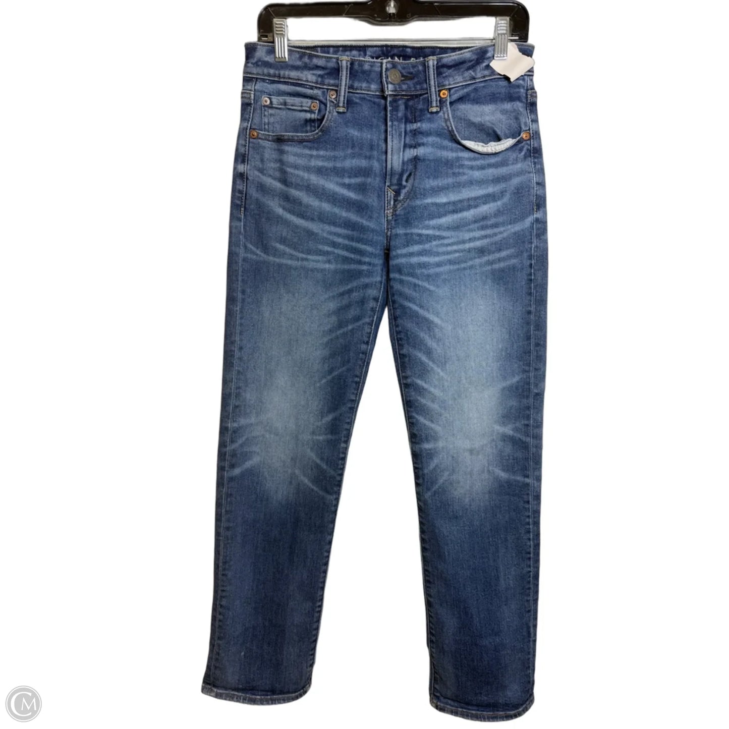 Jeans Straight By American Eagle In Blue Denim, Size: 8