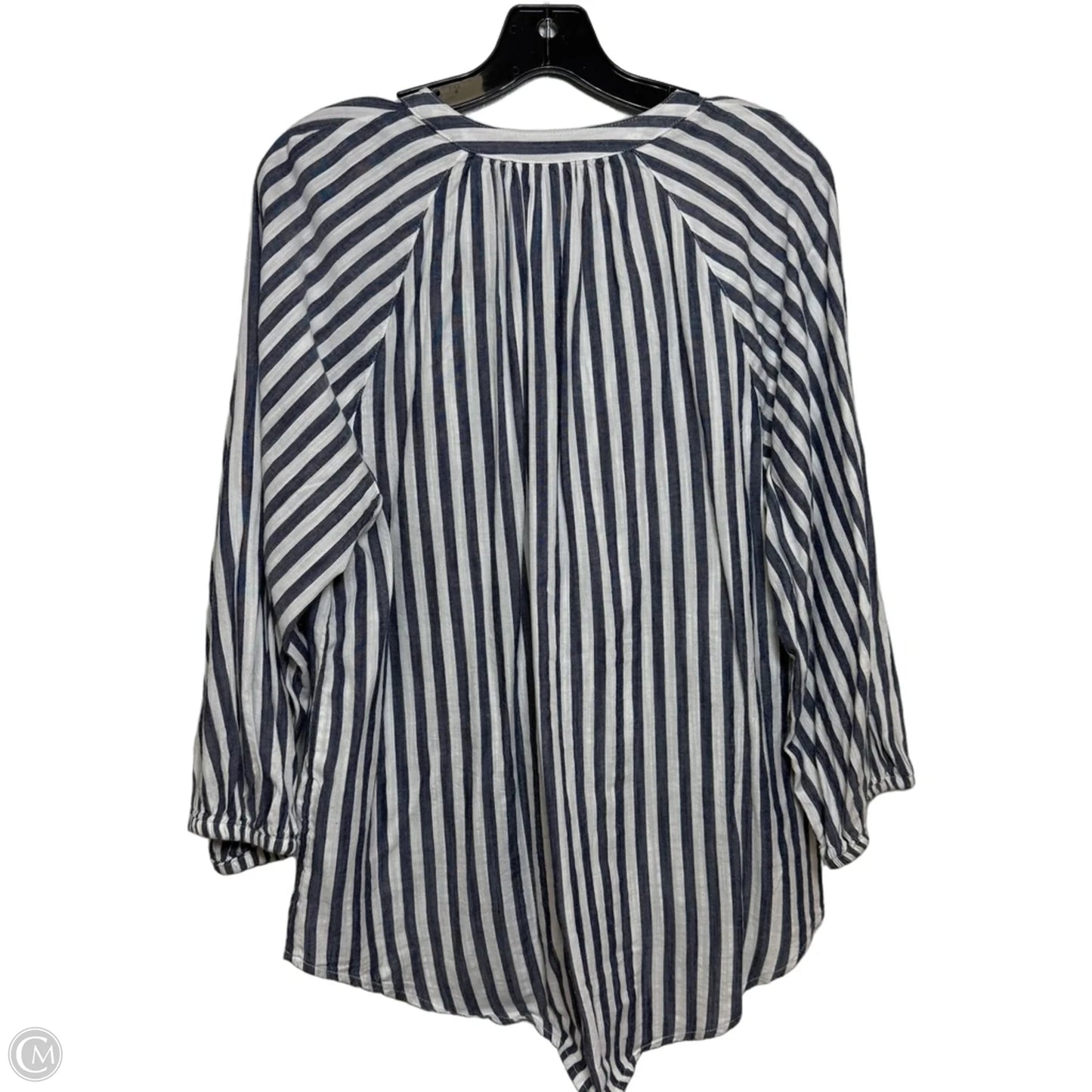 Top Long Sleeve By St Johns Bay In Blue & White, Size: L