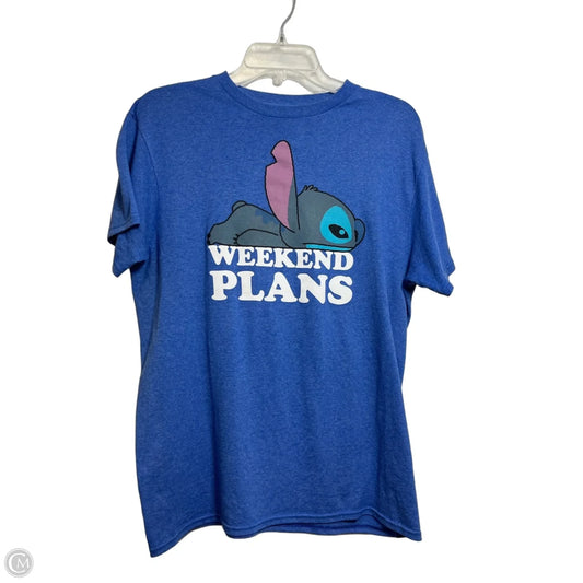 Top Short Sleeve Basic By Disney Store In Blue, Size: M