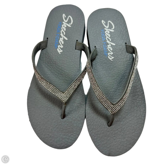 Sandals Flip Flops By Skechers In Grey, Size: 9