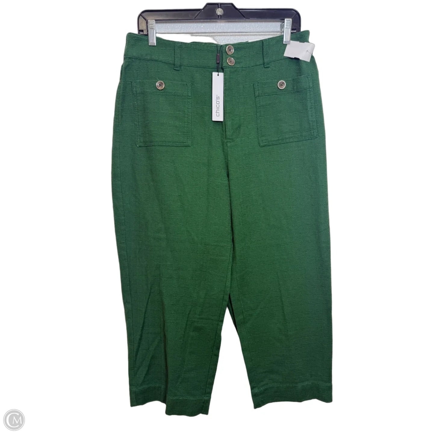 Pants Cropped By Chicos In Green, Size: 10