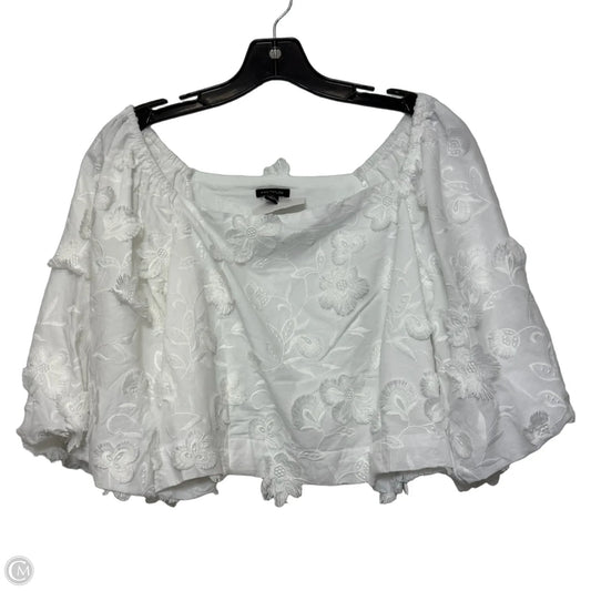 Top Short Sleeve By Ann Taylor In White, Size: 10